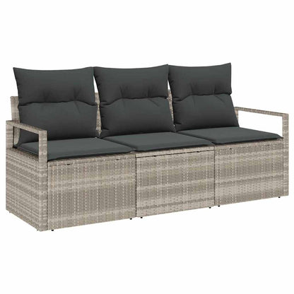 Set di divani 3 pcs Grigio chiaro polyrattan | homemem39