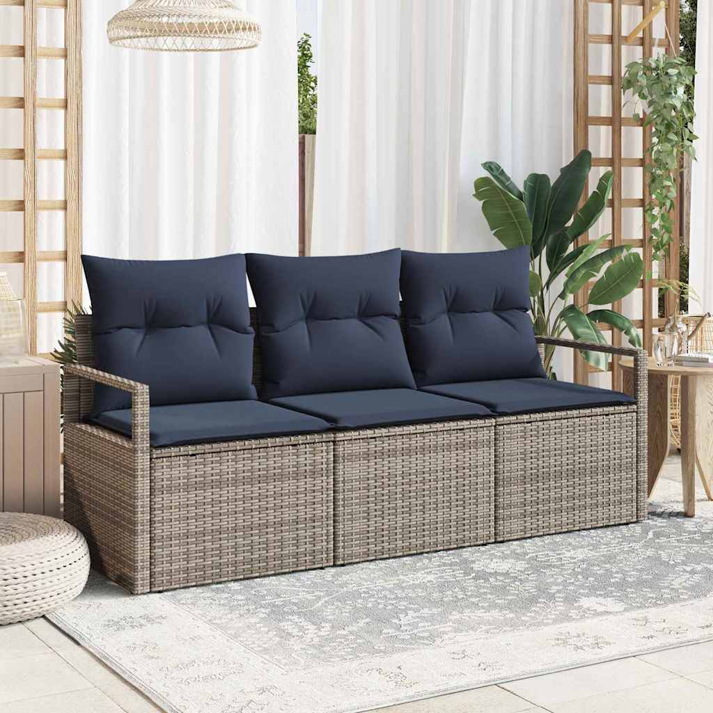 Set di divani 3 pcs Grigio polyrattan | homemem39