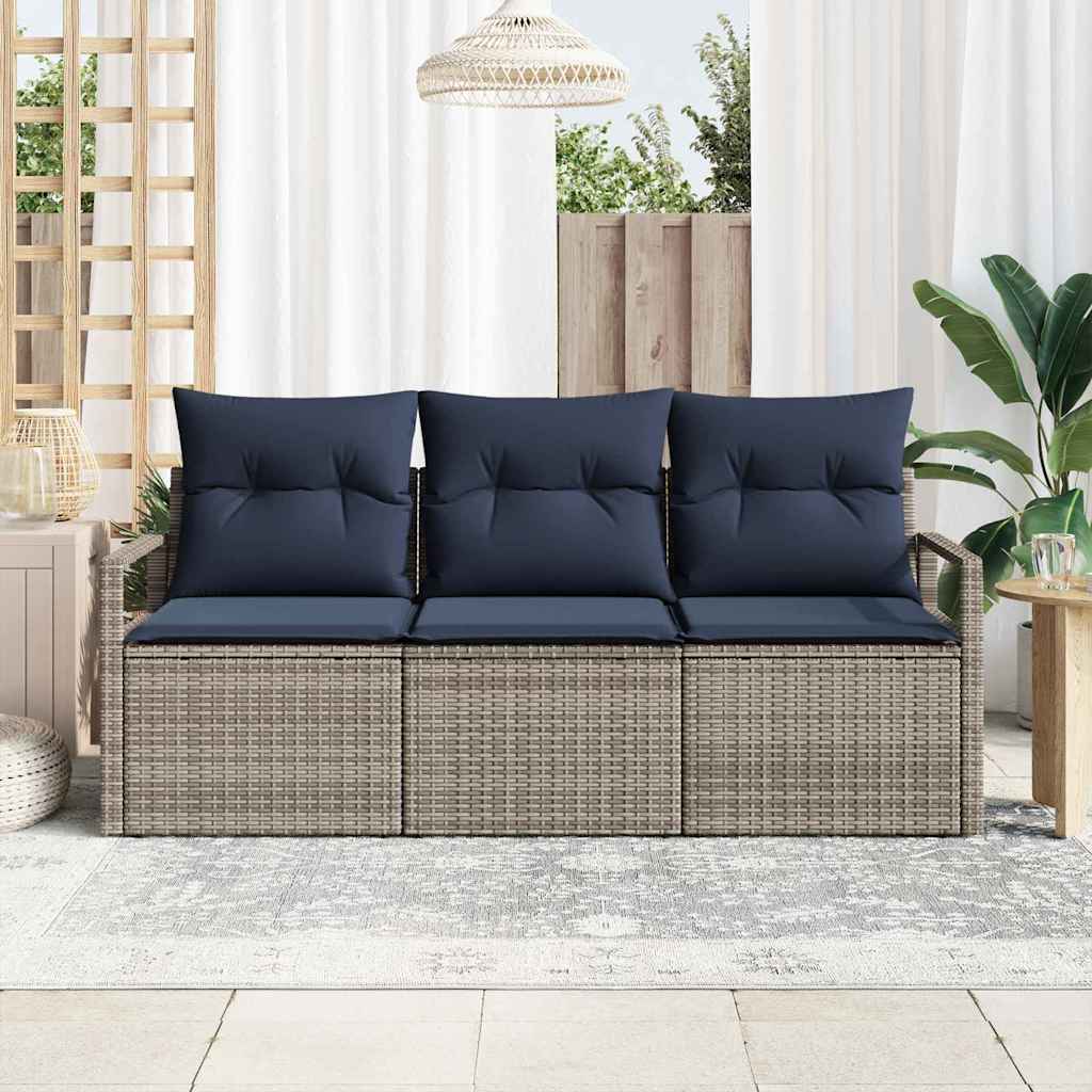 Set di divani 3 pcs Grigio polyrattan | homemem39