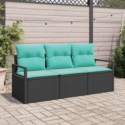 Set di divani 3 pcs Nero polyrattan | homemem39