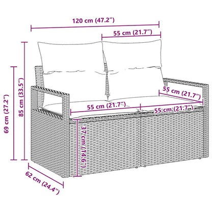 Set Divano da Giardino 5 pcs Grigio 55 x 55 x 37 cm polyrattan - homemem39