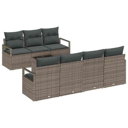 Set di divani con cuscino 8 pcs Grigio polyrattan | homemem39