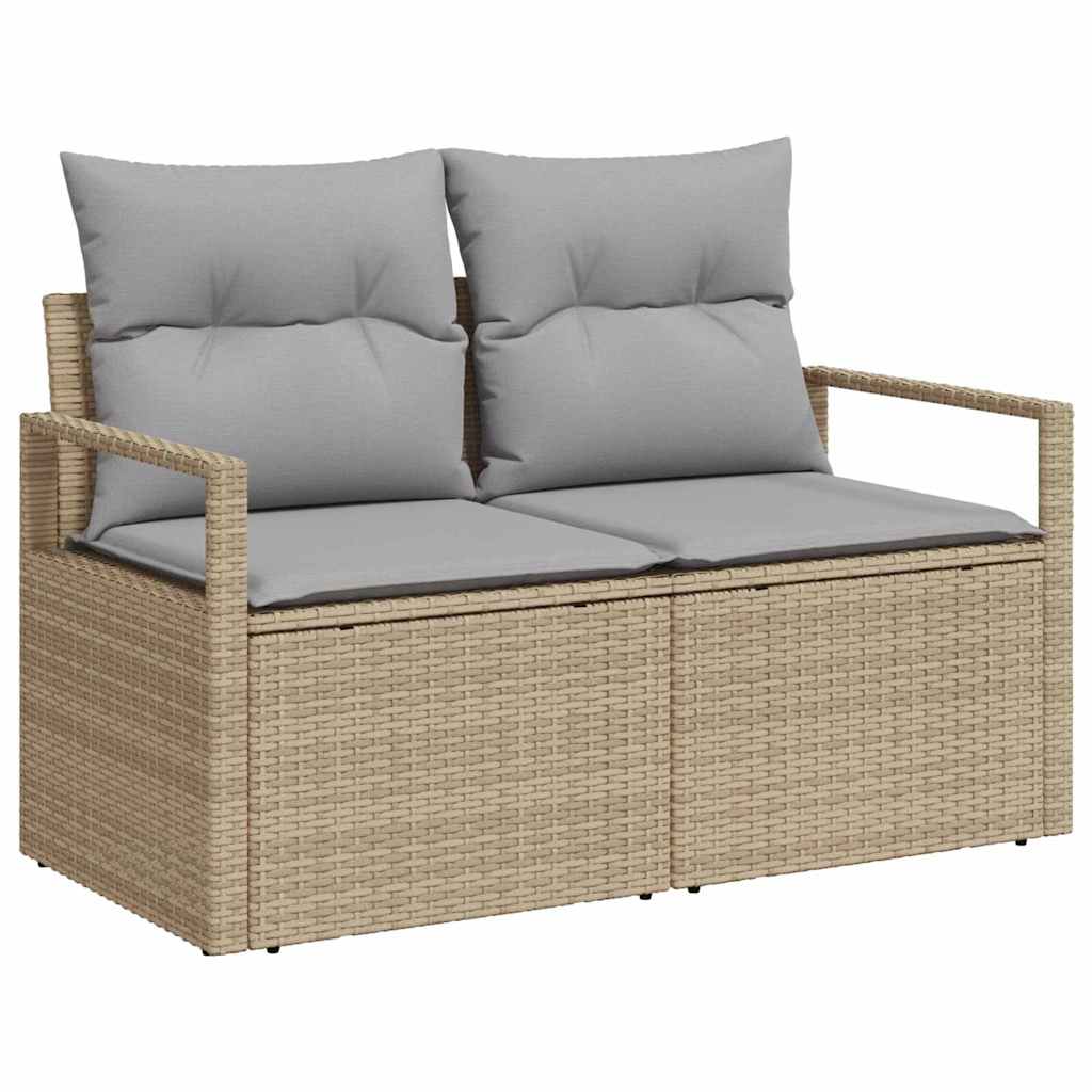 Set di divani 8 pz 7-Numero di posti Beige e grigio polyrattan | homemem39