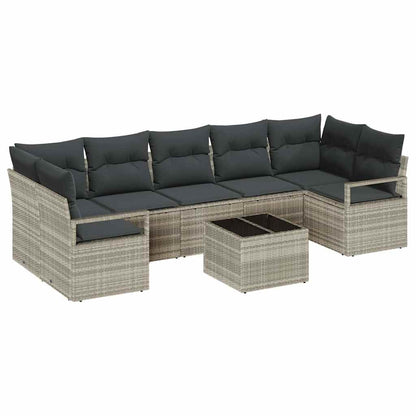Set di divani 8 pcs Grigio chiaro e grigio scuro polyrattan - homemem39