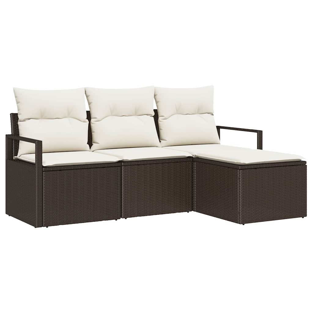 Set di divani 4 pcs Marrone polyrattan | homemem39