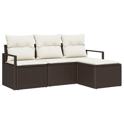 Set di divani 4 pcs Marrone polyrattan | homemem39