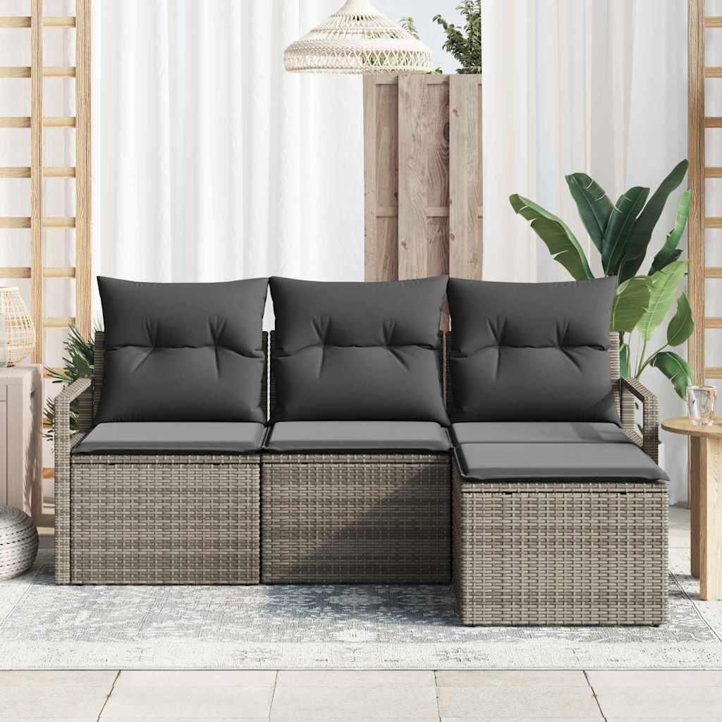 Set di divani 4 pcs Grigio polyrattan | homemem39