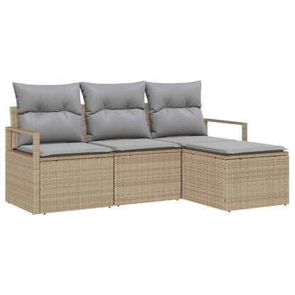 Set di divani 4 pcs Beige polyrattan | homemem39