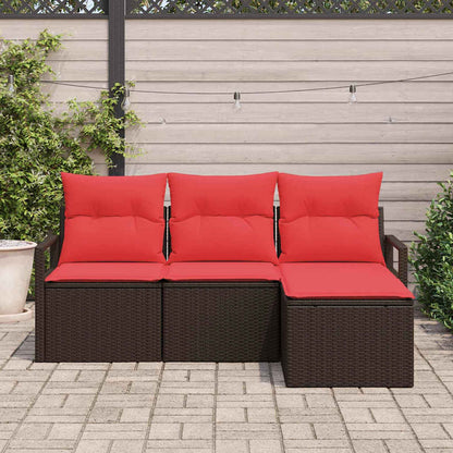 Set di divani 4 pcs Marrone polyrattan | homemem39