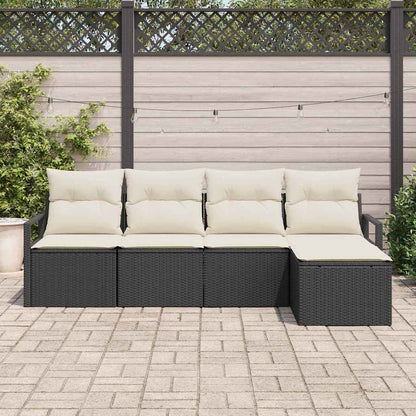 Set di divani 5 pcs Nero polyrattan | homemem39