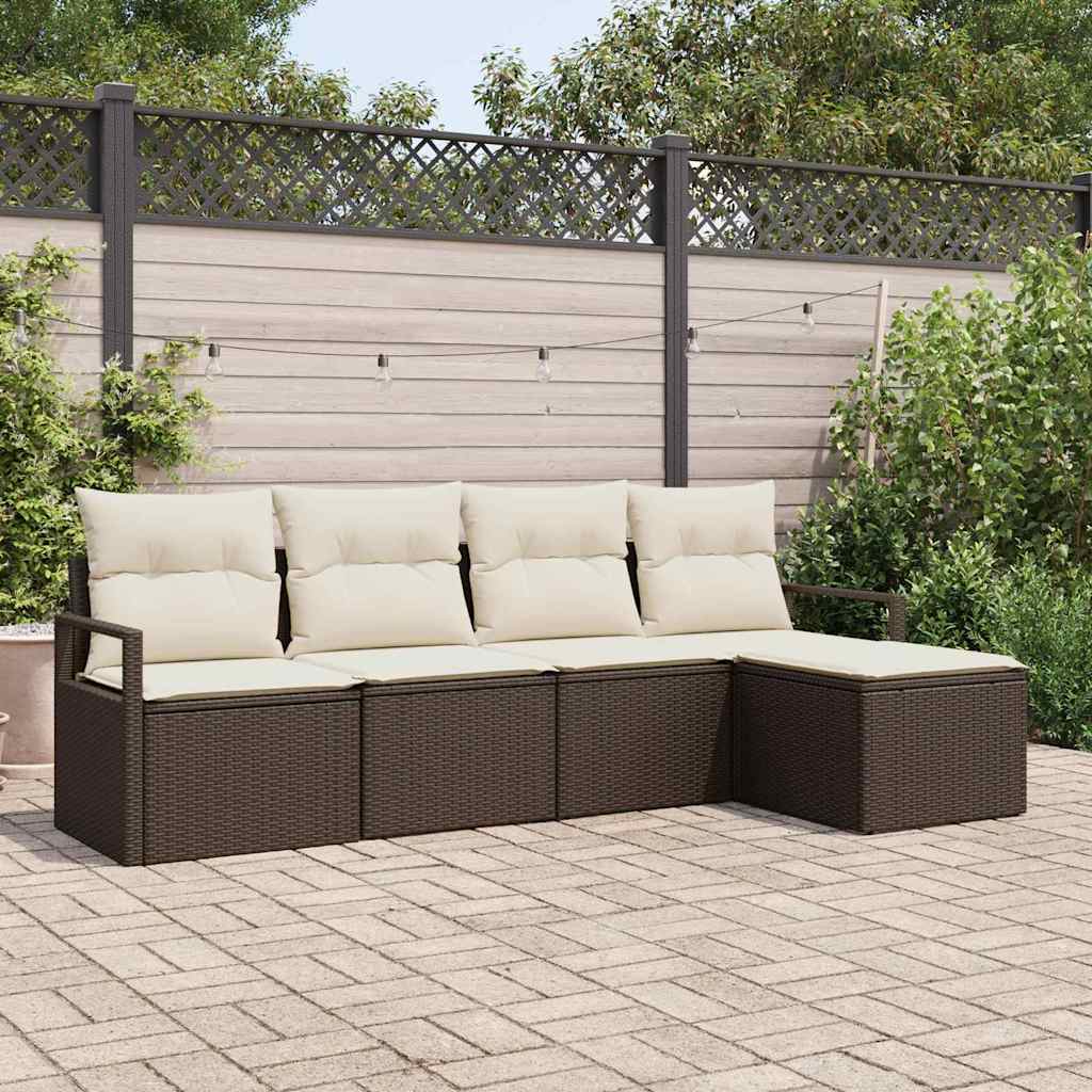 Set di divani 5 pcs Marrone polyrattan | homemem39