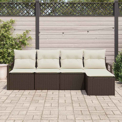 Set di divani 5 pcs Marrone polyrattan | homemem39