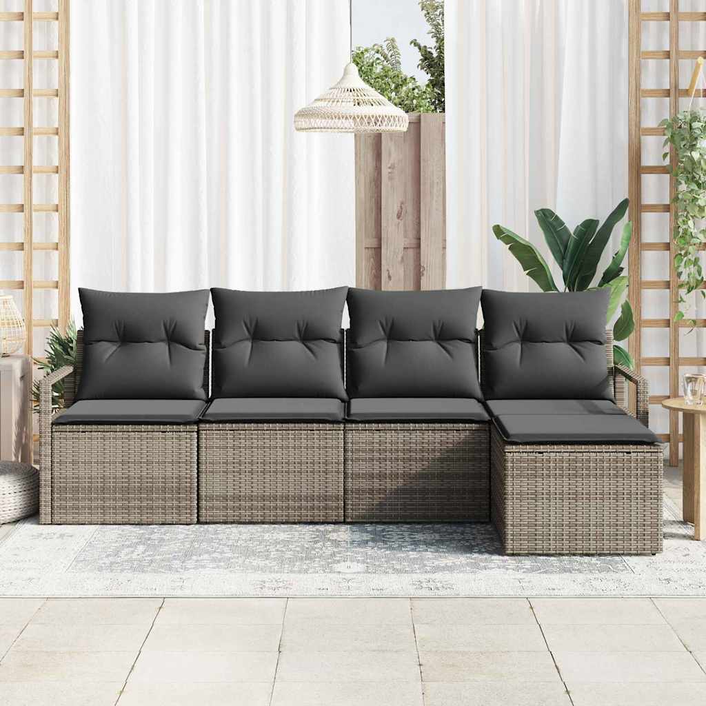 Set di divani 5 pcs Grigio polyrattan | homemem39