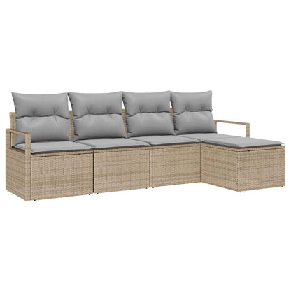 Set di divani con cuscino 5 pcs Beige polyrattan | homemem39