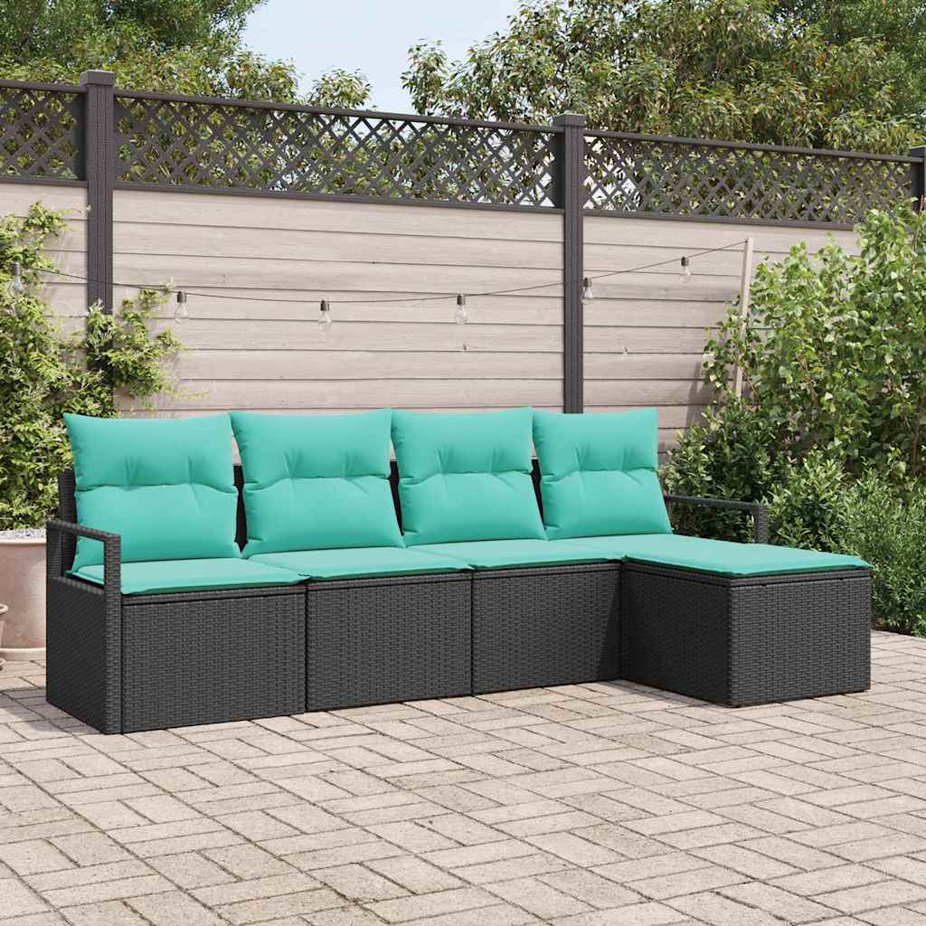 Set di divani 5 pcs Nero polyrattan | homemem39