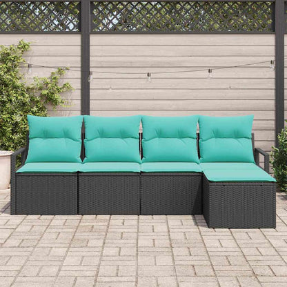 Set di divani 5 pcs Nero polyrattan | homemem39