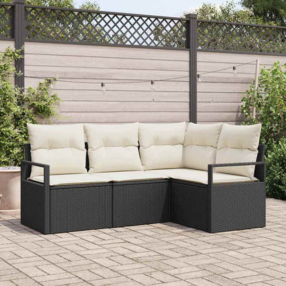 Set di divani 4 pz Nero polyrattan | homemem39