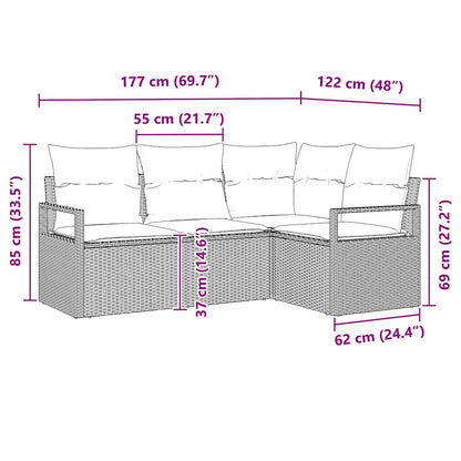 Set di divani 4 pz Nero polyrattan | homemem39