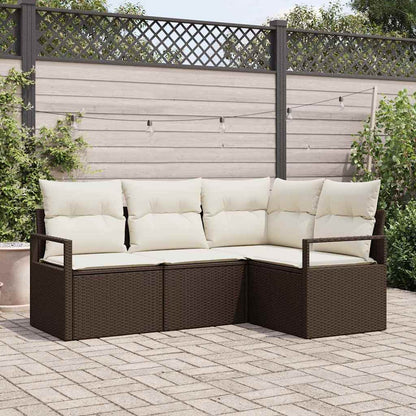 Set di divani 4 pcs Marrone polyrattan | homemem39