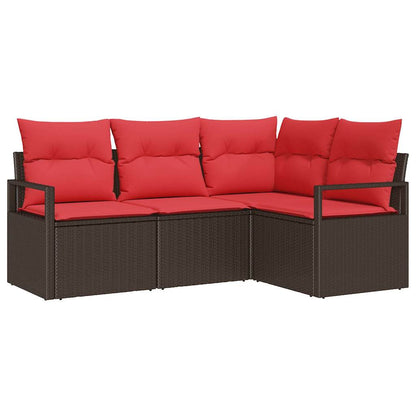 Set di divani 4 pcs Marrone polyrattan | homemem39