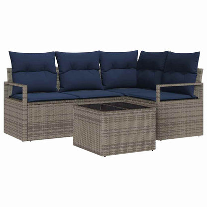 Set di divani 5 pcs Grigio polyrattan | homemem39