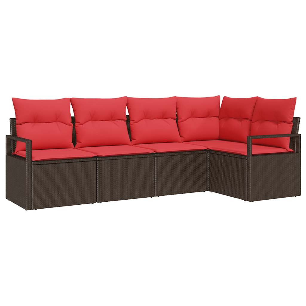 Set di divani 5 pcs Marrone polyrattan | homemem39