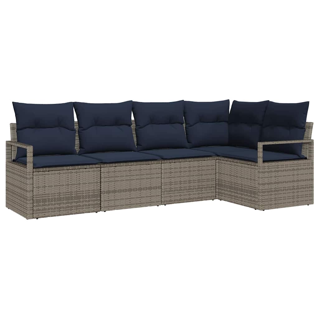 Set di divani 5 pcs Grigio polyrattan | homemem39