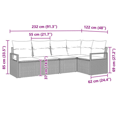 Set di divani 5 pcs Grigio polyrattan | homemem39