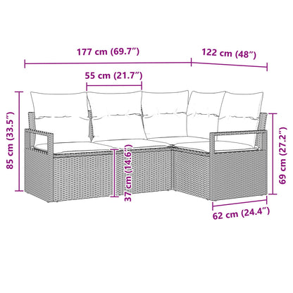 Set di divani 5 pcs Nero polyrattan | homemem39