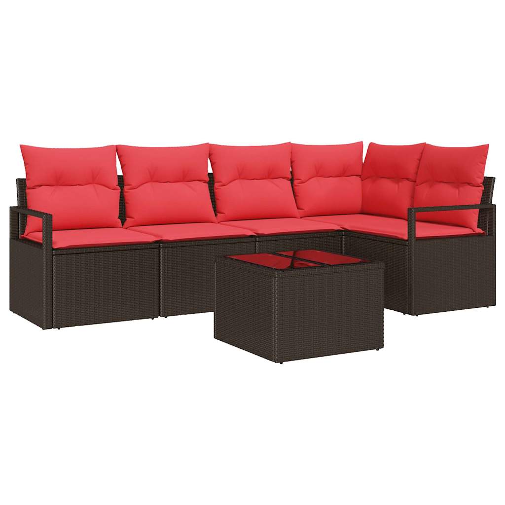 Set di divani 6 pcs Marrone polyrattan | homemem39