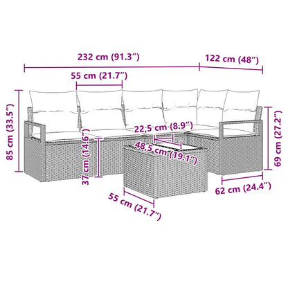 Set di divani 6 pcs Marrone polyrattan | homemem39