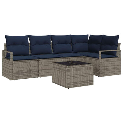 Set di divani 6 pcs Grigio polyrattan | homemem39