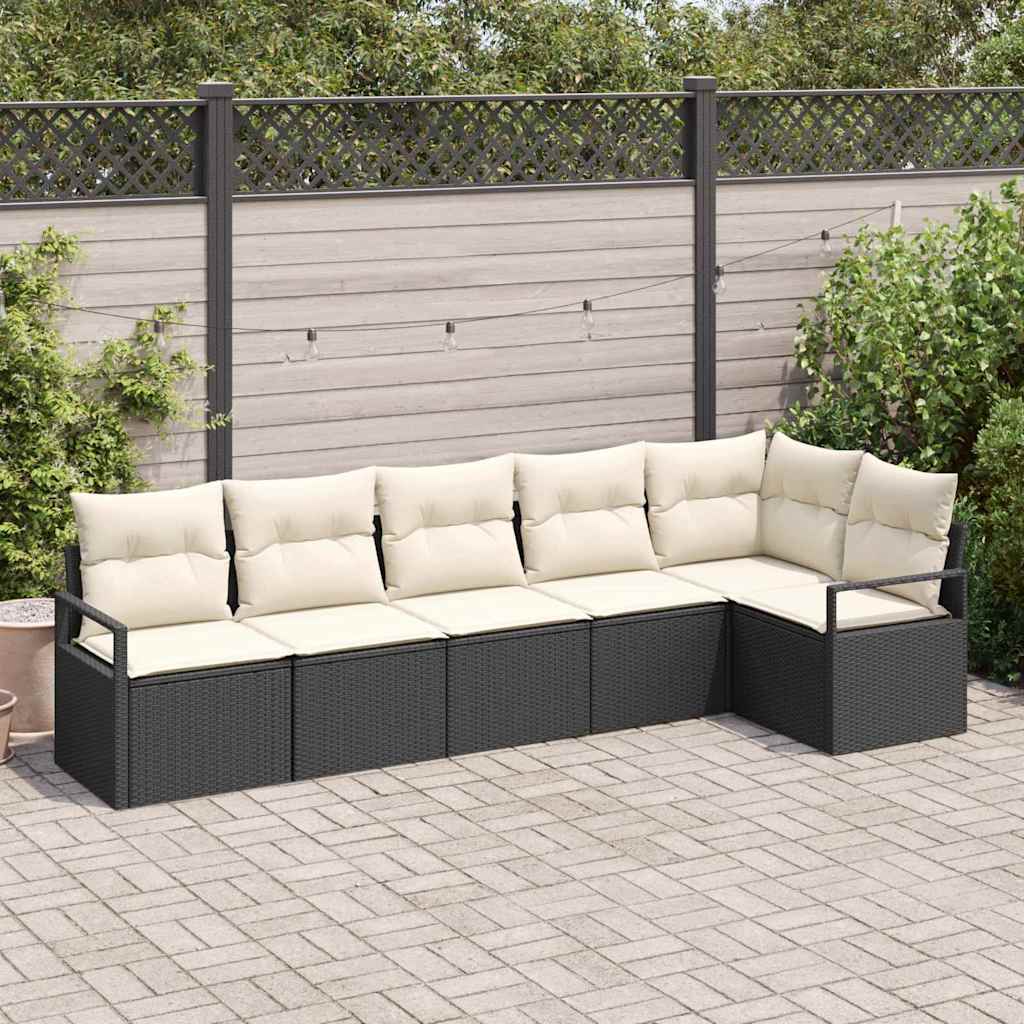 Set di divani 6 pcs Nero polyrattan | homemem39