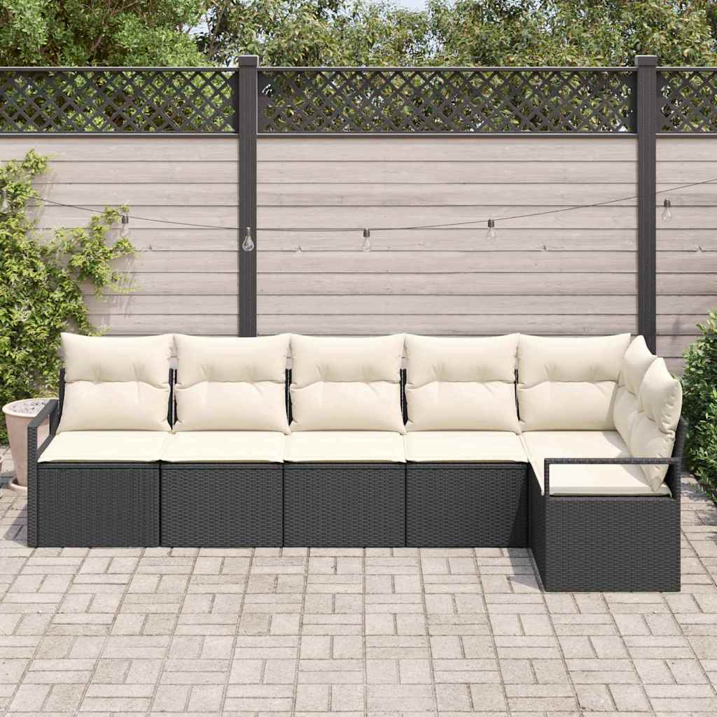 Set di divani 6 pcs Nero polyrattan | homemem39
