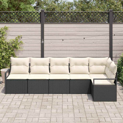 Set di divani 6 pcs Nero polyrattan | homemem39