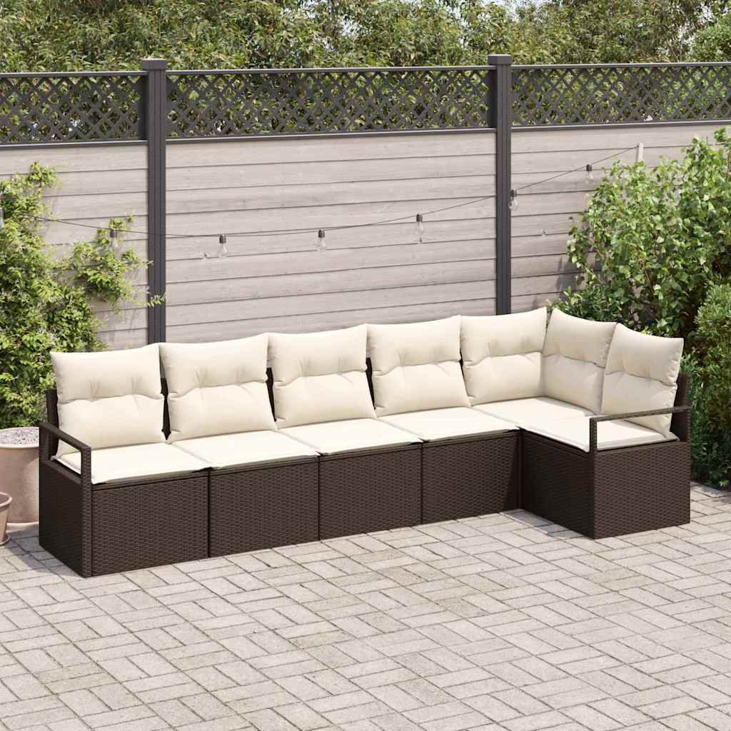 Set di divani 6 pcs Marrone polyrattan | homemem39