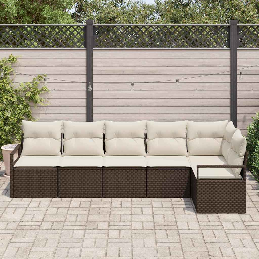 Set di divani 6 pcs Marrone polyrattan | homemem39