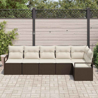 Set di divani 6 pcs Marrone polyrattan | homemem39