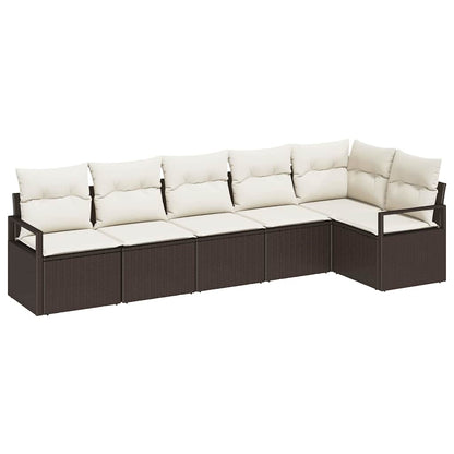 Set di divani 6 pcs Marrone polyrattan | homemem39