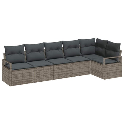 Set di divani 6 pcs Grigio polyrattan | homemem39