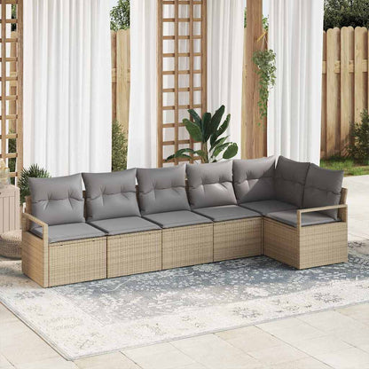Set di divani 6 pcs Beige polyrattan | homemem39