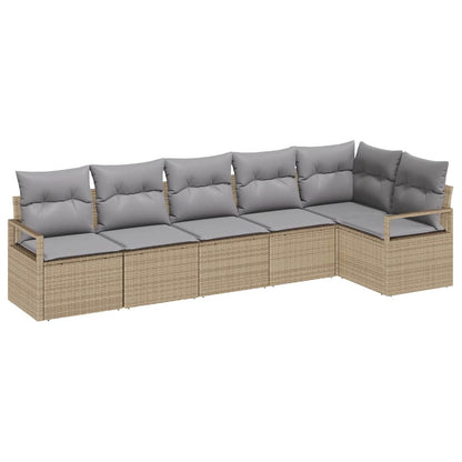 Set di divani 6 pcs Beige polyrattan | homemem39