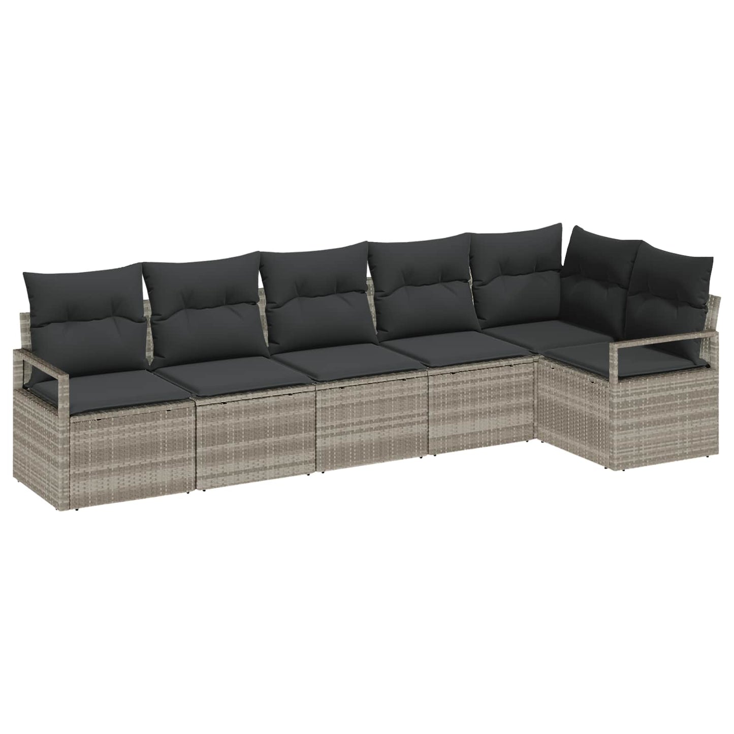 Set di divani 6 pcs Grigio chiaro polyrattan | homemem39