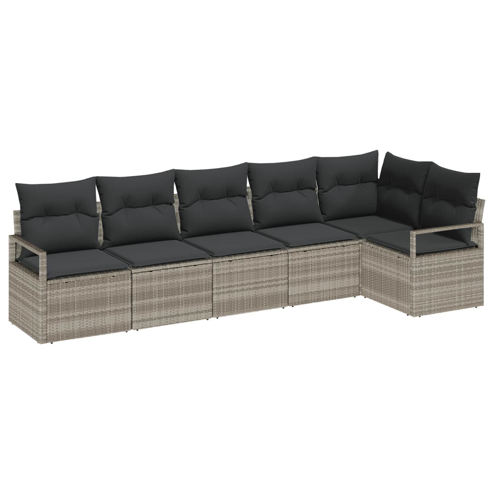 Set di divani 6 pcs Grigio chiaro polyrattan | homemem39