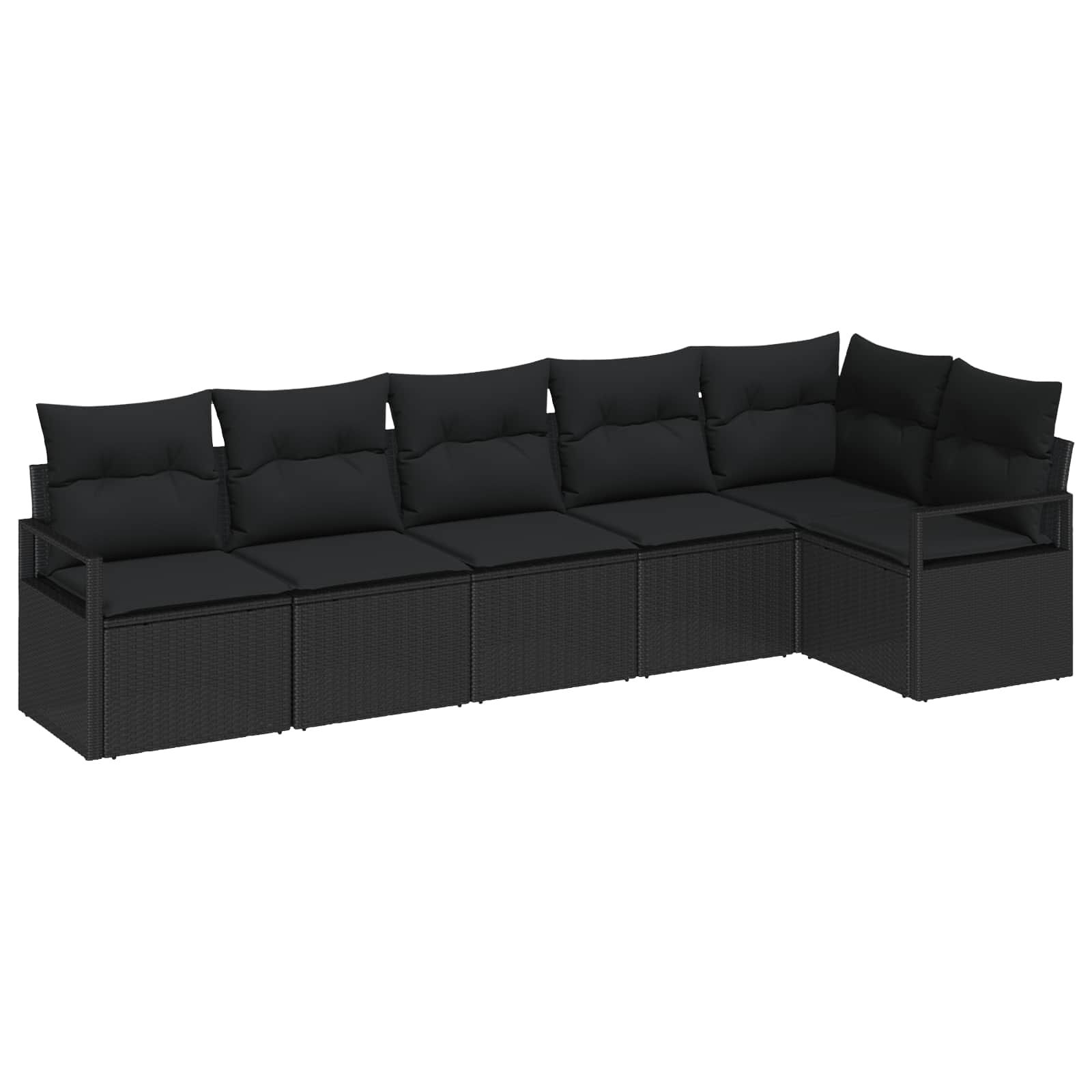 Set di divani 6 pcs Nero polyrattan - homemem39