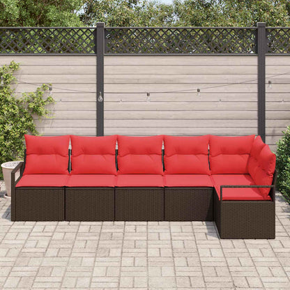 Set di divani 6 pcs Marrone polyrattan | homemem39