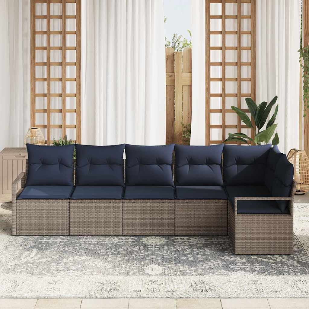 Set di divani 6 pcs Grigio polyrattan | homemem39