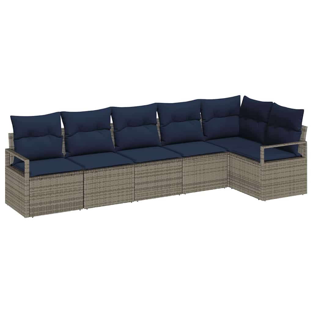 Set di divani 6 pcs Grigio polyrattan | homemem39
