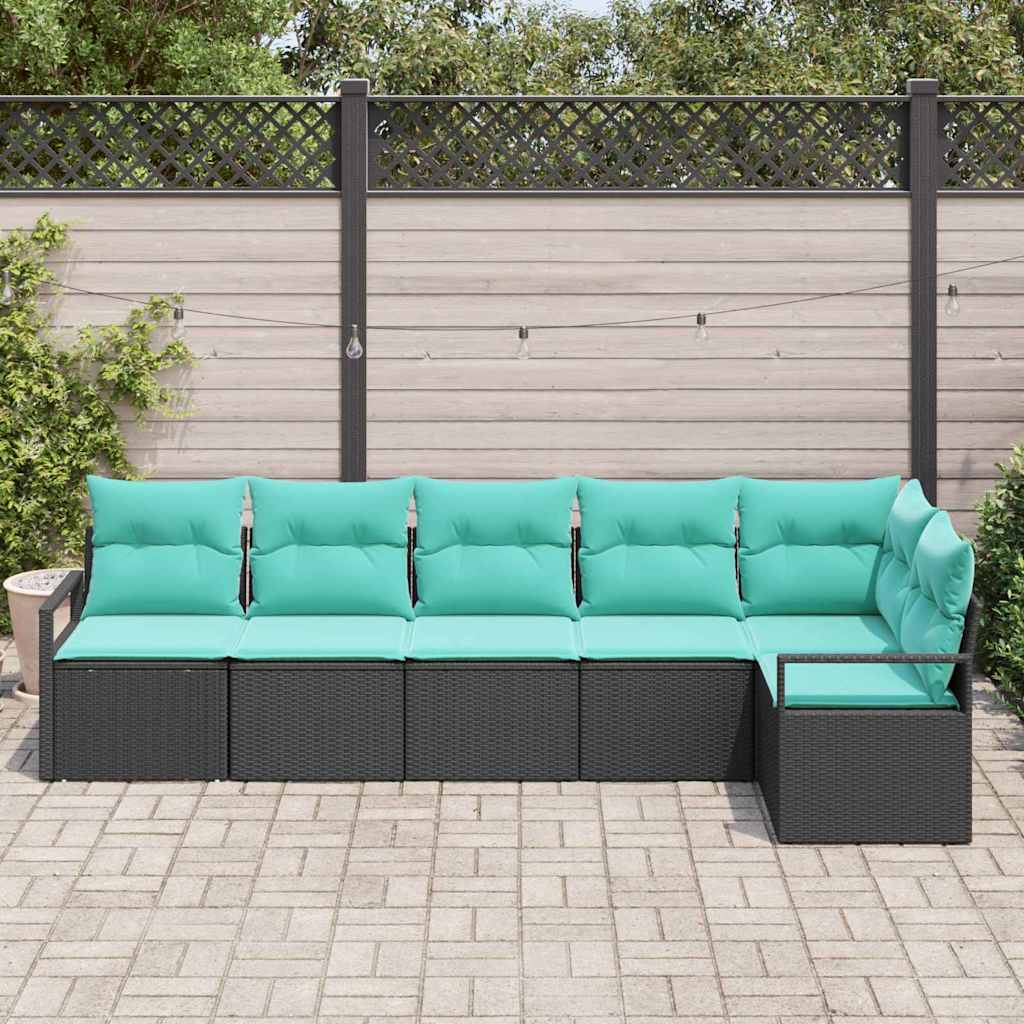 Set di divani 6 pcs Nero polyrattan | homemem39