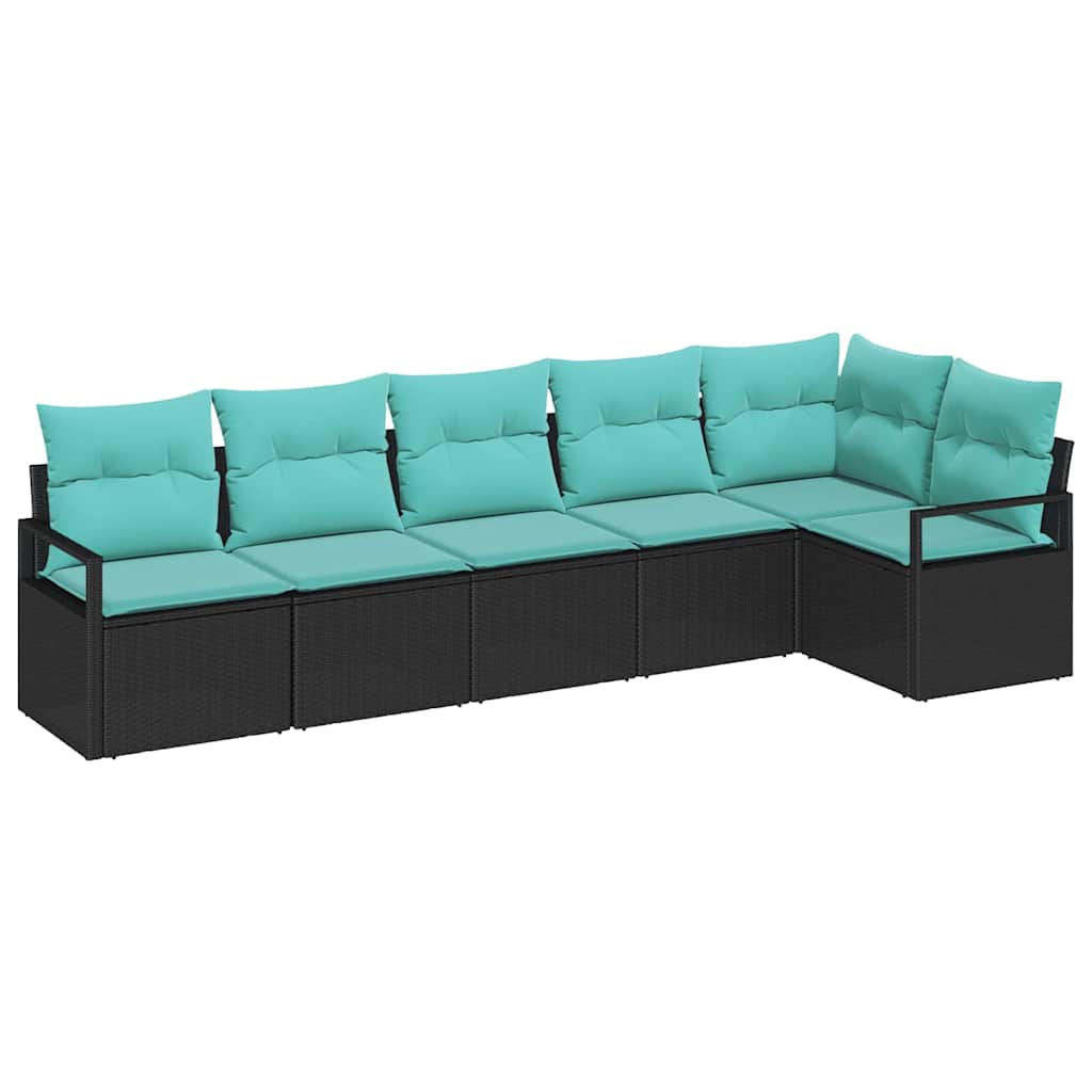 Set di divani 6 pcs Nero polyrattan | homemem39